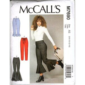 McCall's M7690 Misses 6 to 14 Flared Pants and Sash Uncut Sewing Pattern New